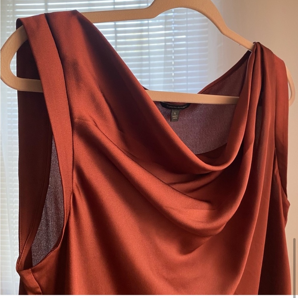 Silky and Satin feel Cowl Neck Top - Picture 3 of 8
